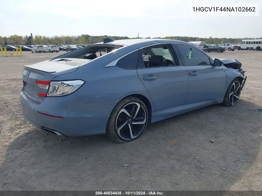 2022 Honda Accord Sport Special Edition VIN: 1HGCV1F44NA102662 Lot: 40534438