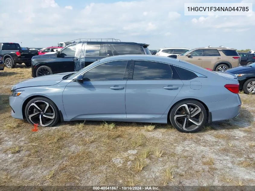 2022 Honda Accord Sport VIN: 1HGCV1F34NA044785 Lot: 40541867