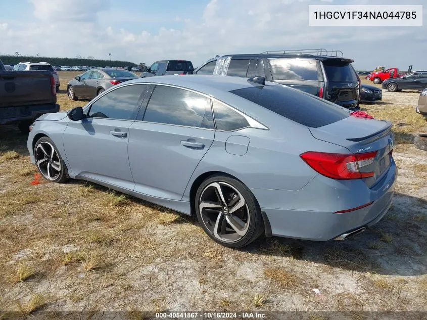 2022 Honda Accord Sport VIN: 1HGCV1F34NA044785 Lot: 40541867