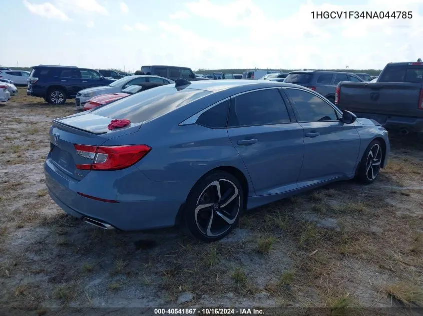 2022 Honda Accord Sport VIN: 1HGCV1F34NA044785 Lot: 40541867