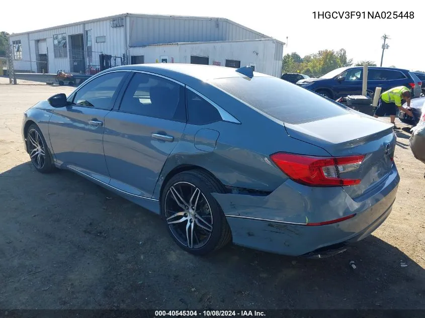 2022 Honda Accord Hybrid Touring VIN: 1HGCV3F91NA025448 Lot: 40545304