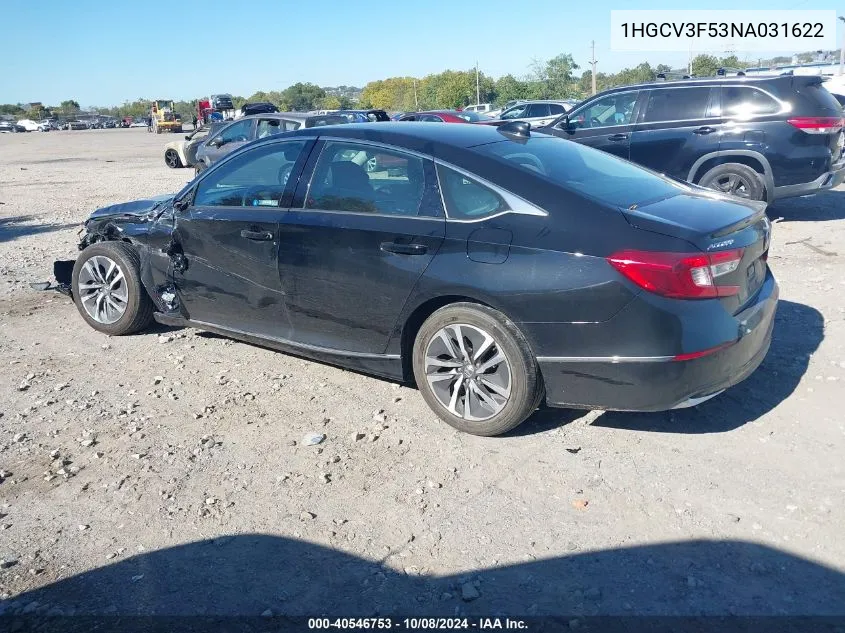 1HGCV3F53NA031622 2022 Honda Accord Hybrid Exl