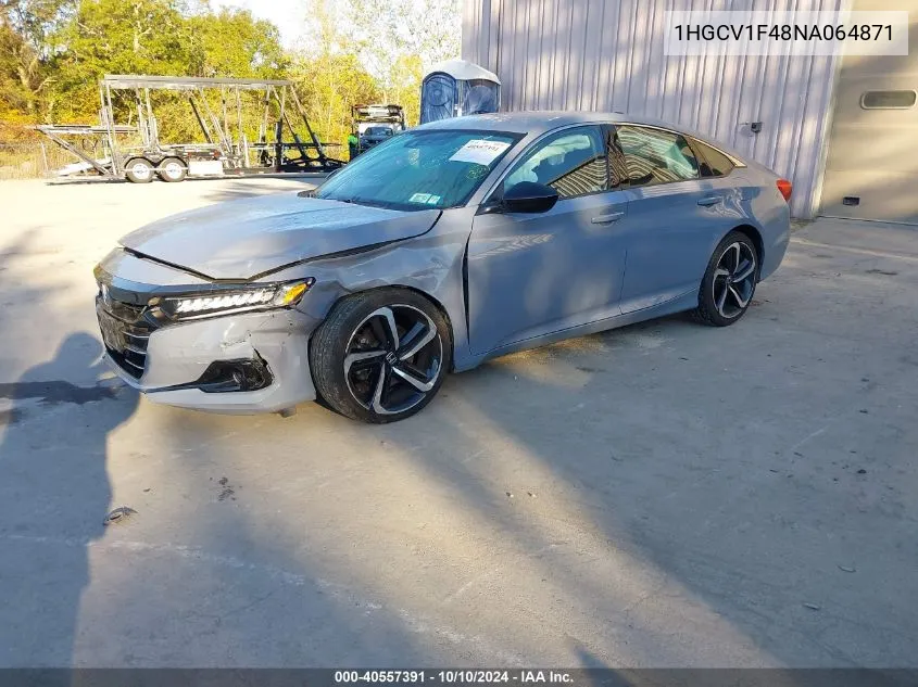 2022 Honda Accord Sport Special Edition VIN: 1HGCV1F48NA064871 Lot: 40557391