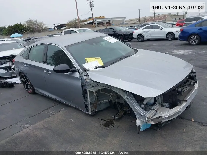 1HGCV1F30NA110703 2022 Honda Accord Sport