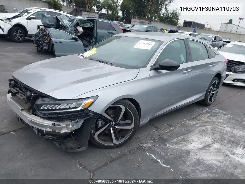 1HGCV1F30NA110703 2022 Honda Accord Sport