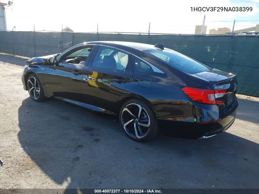 2022 Honda Accord Hybrid Sport VIN: 1HGCV3F29NA038399 Lot: 40572377