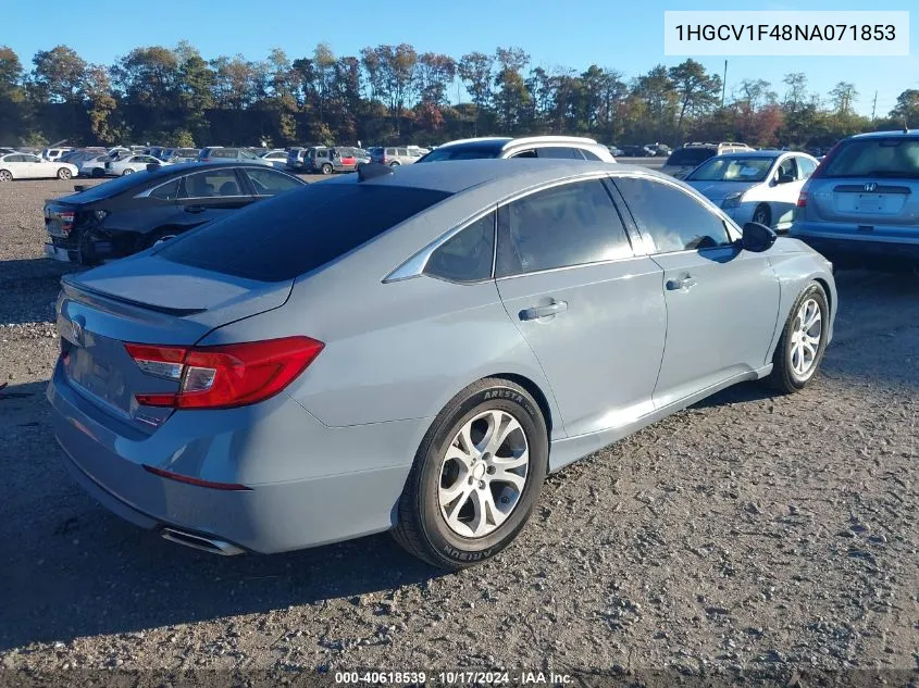 1HGCV1F48NA071853 2022 Honda Accord Sport Se