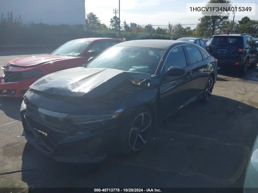 2022 Honda Accord Sport VIN: 1HGCV1F34NA015349 Lot: 40713778