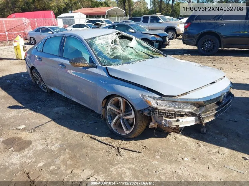 1HGCV3F2XNA032708 2022 Honda Accord Hybrid Sport