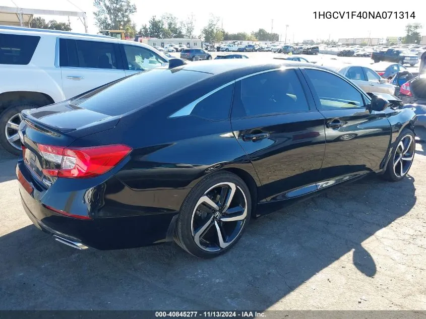 2022 Honda Accord Sport Special Edition VIN: 1HGCV1F40NA071314 Lot: 40845277