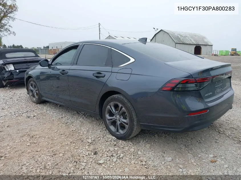 2023 Honda Accord Sedan VIN: 1HGCY1F30PA800283 Lot: 12110161