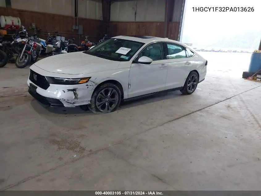 2023 Honda Accord Ex VIN: 1HGCY1F32PA013626 Lot: 40003105