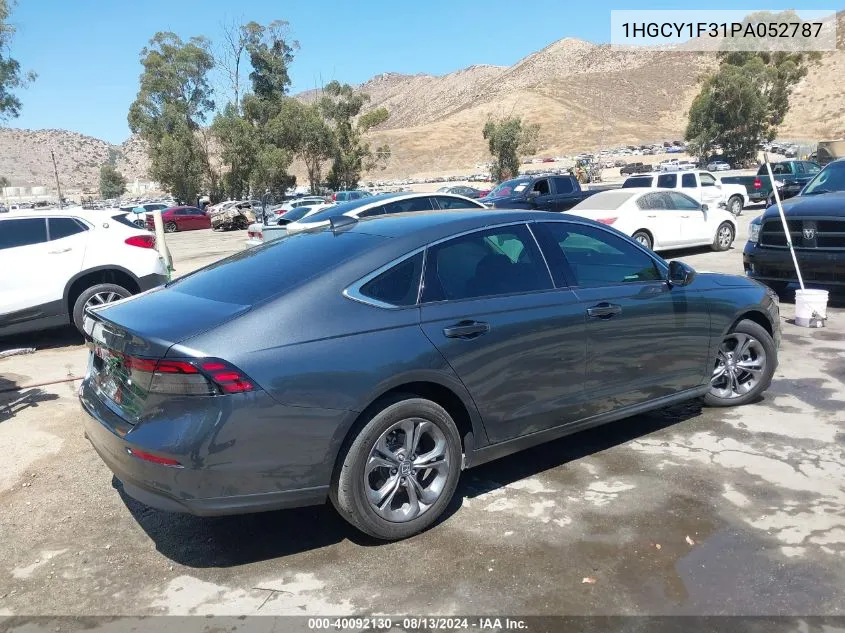 2023 Honda Accord Ex VIN: 1HGCY1F31PA052787 Lot: 40092130