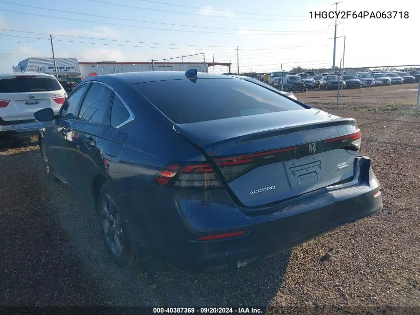 1HGCY2F64PA063718 2023 Honda Accord Hybrid Exl