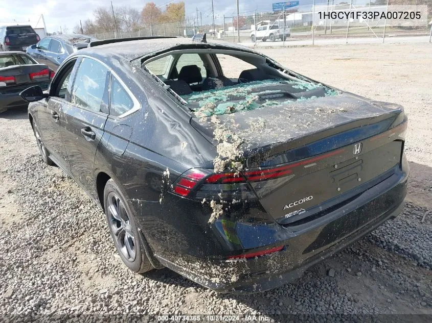 2023 Honda Accord Ex VIN: 1HGCY1F33PA007205 Lot: 40734365