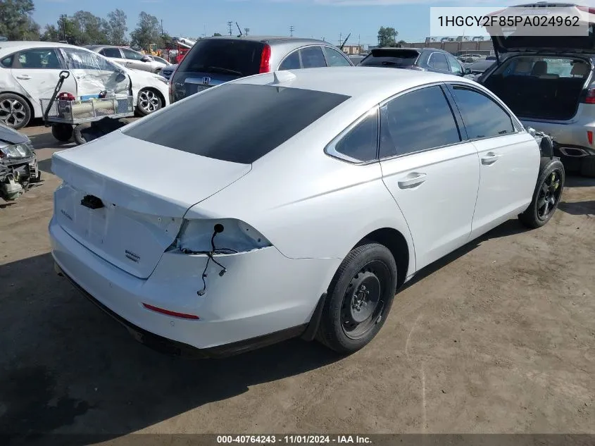 2023 Honda Accord Hybrid Touring VIN: 1HGCY2F85PA024962 Lot: 40764243