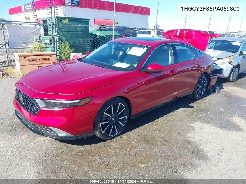 2023 Honda Accord Hybrid Touring VIN: 1HGCY2F86PA069800 Lot: 40807918