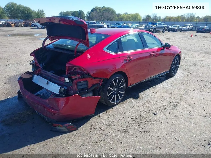 2023 Honda Accord Hybrid Touring VIN: 1HGCY2F86PA069800 Lot: 40807918