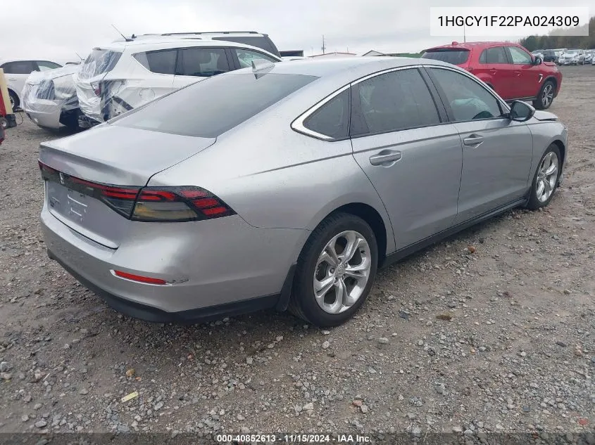 2023 Honda Accord Lx VIN: 1HGCY1F22PA024309 Lot: 40852613