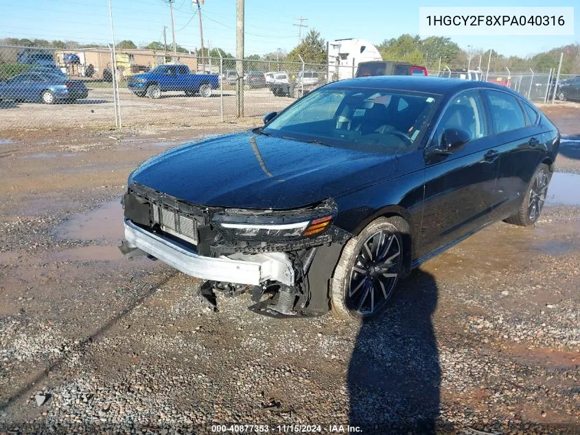 2023 Honda Accord Hybrid Touring VIN: 1HGCY2F8XPA040316 Lot: 40877353