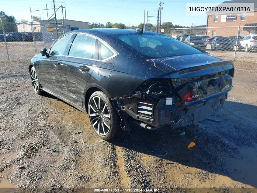 2023 Honda Accord Hybrid Touring VIN: 1HGCY2F8XPA040316 Lot: 40877353