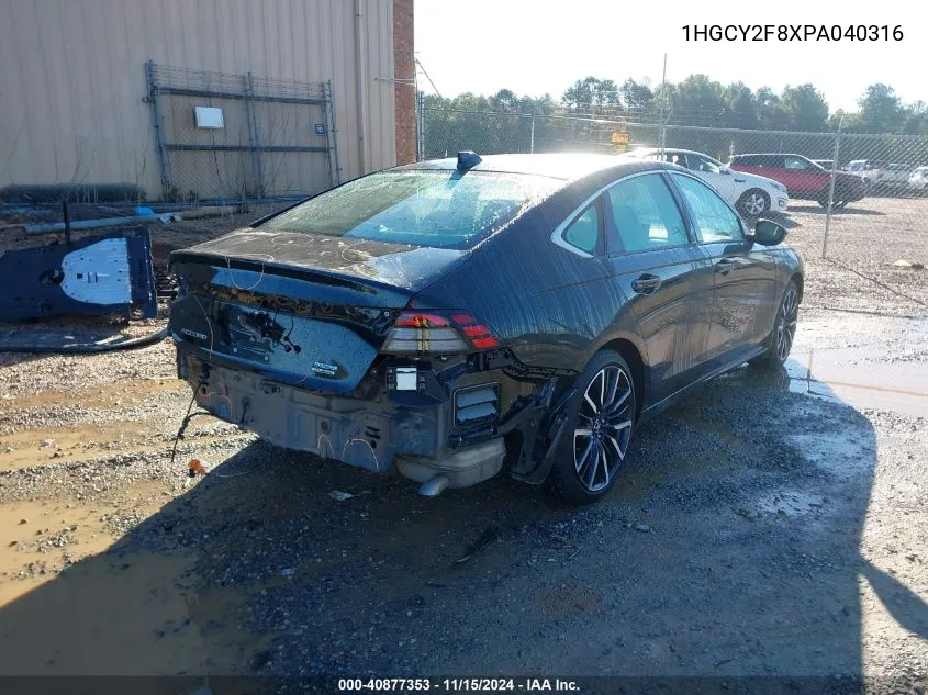 2023 Honda Accord Hybrid Touring VIN: 1HGCY2F8XPA040316 Lot: 40877353