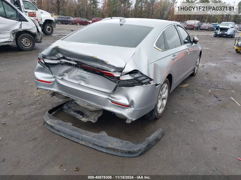 2023 Honda Accord Lx VIN: 1HGCY1F21PA037181 Lot: 40878308