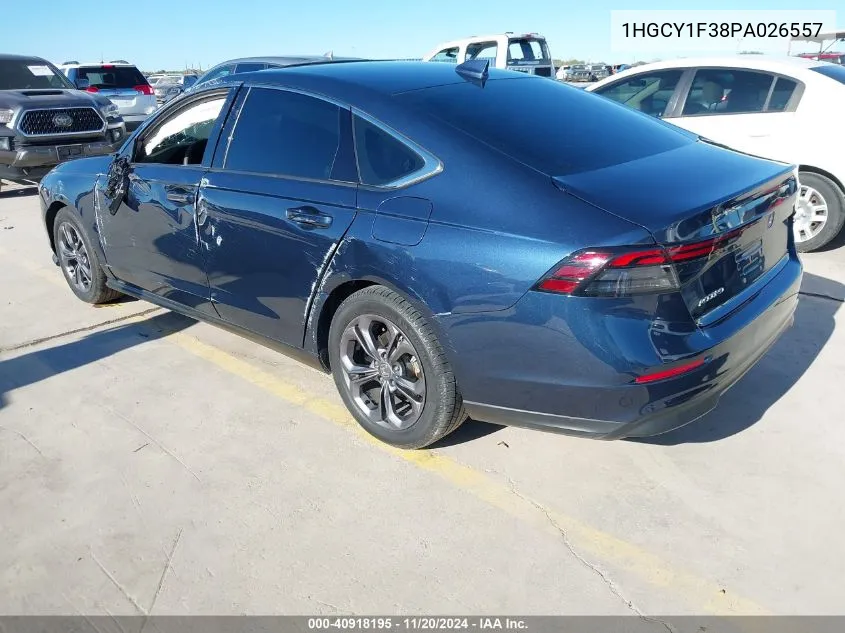 2023 Honda Accord Ex VIN: 1HGCY1F38PA026557 Lot: 40918195