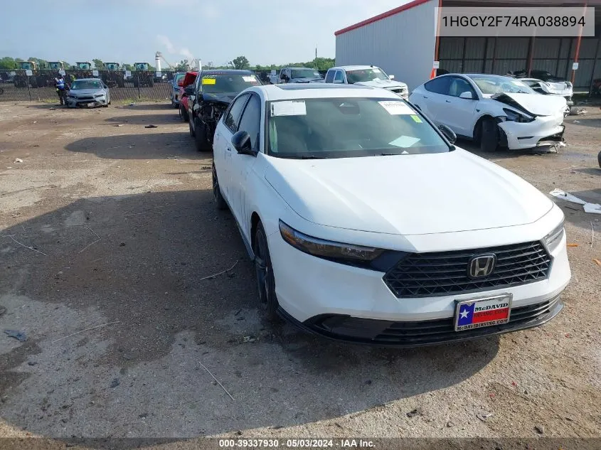 1HGCY2F74RA038894 2024 Honda Accord Hybrid Sport-L