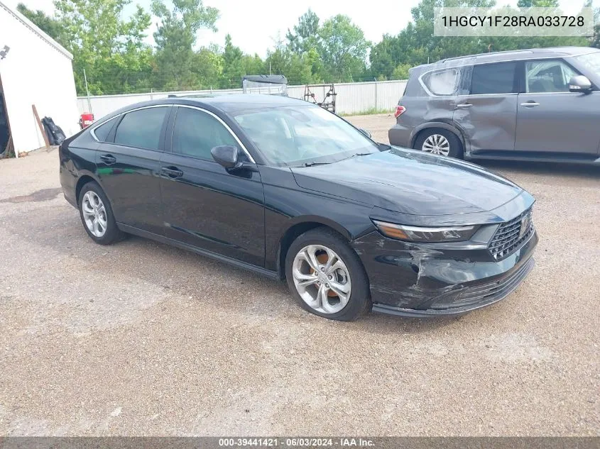 2024 Honda Accord Lx VIN: 1HGCY1F28RA033728 Lot: 39441421