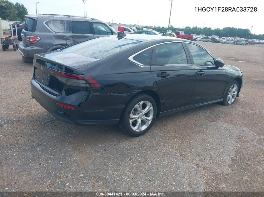 2024 Honda Accord Lx VIN: 1HGCY1F28RA033728 Lot: 39441421