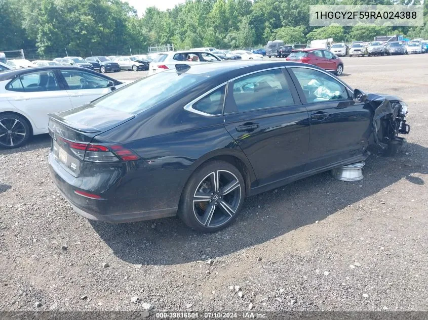 2024 Honda Accord Hybrid Sport VIN: 1HGCY2F59RA024388 Lot: 39816501