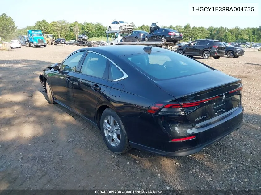 2024 Honda Accord Ex VIN: 1HGCY1F38RA004755 Lot: 40009788