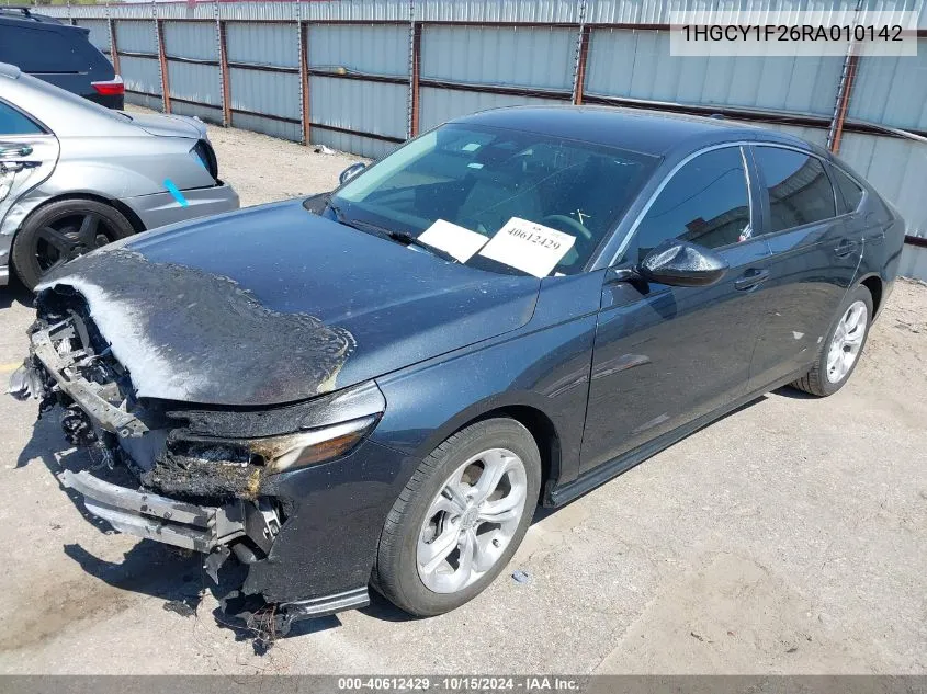 2024 Honda Accord Lx VIN: 1HGCY1F26RA010142 Lot: 40612429