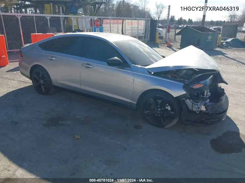 2024 Honda Accord Hybrid Sport-L VIN: 1HGCY2F7XRA046319 Lot: 40781024