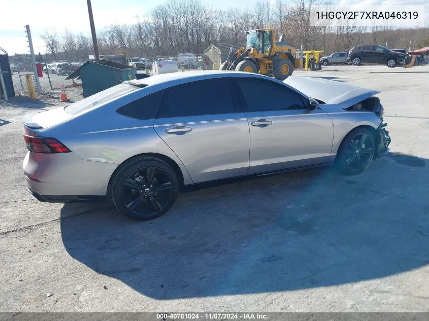 2024 Honda Accord Hybrid Sport-L VIN: 1HGCY2F7XRA046319 Lot: 40781024