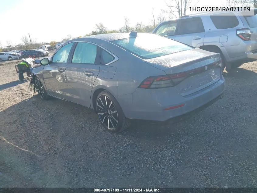 2024 Honda Accord Hybrid Touring VIN: 1HGCY2F84RA071189 Lot: 40797109