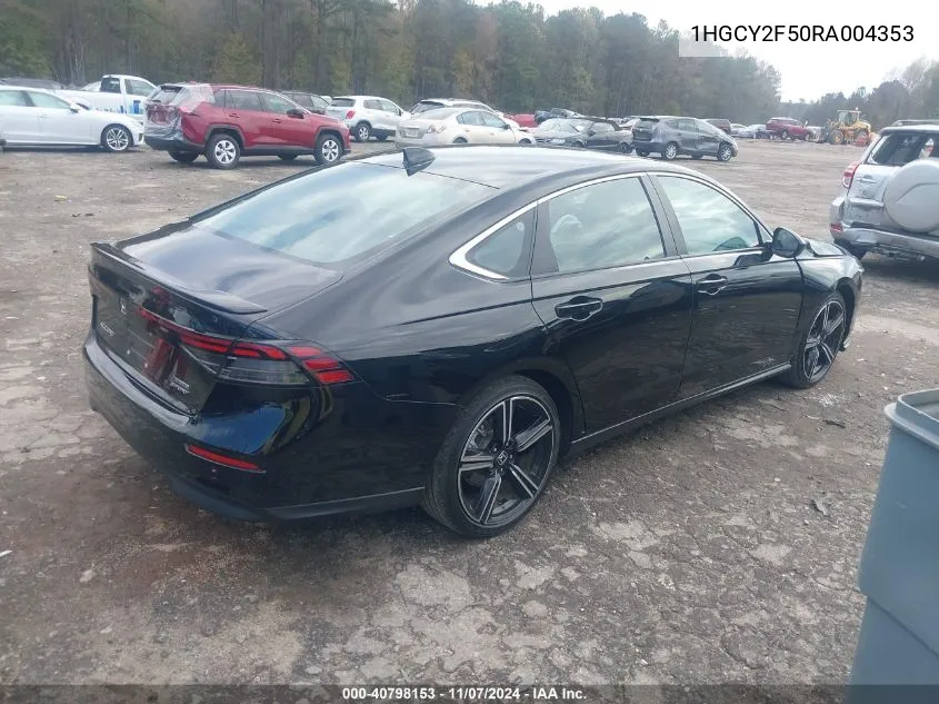 2024 Honda Accord Hybrid Sport VIN: 1HGCY2F50RA004353 Lot: 40798153