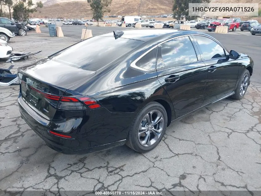 2024 Honda Accord Hybrid Ex-L VIN: 1HGCY2F69RA071526 Lot: 40855778