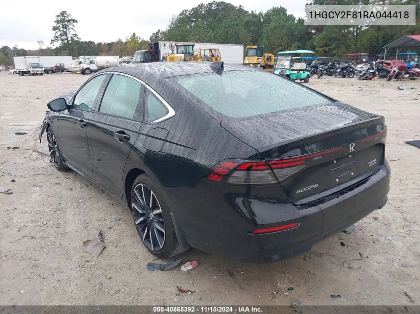 2024 Honda Accord Hybrid Touring VIN: 1HGCY2F81RA044418 Lot: 40865392