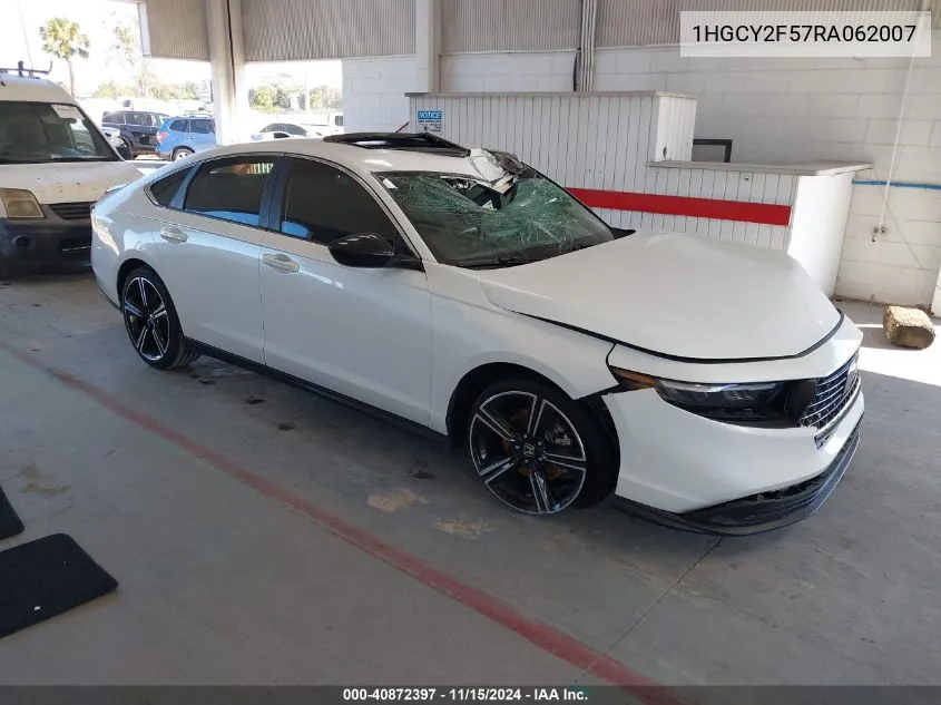 2024 Honda Accord Hybrid Sport VIN: 1HGCY2F57RA062007 Lot: 40872397