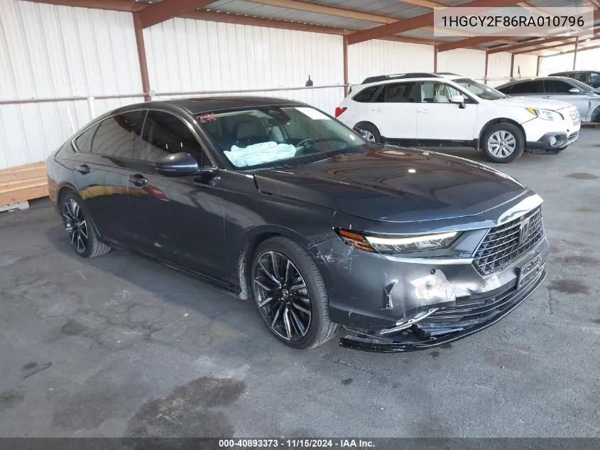 2024 Honda Accord Hybrid Touring VIN: 1HGCY2F86RA010796 Lot: 40893373