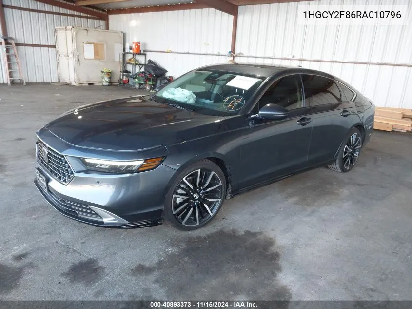 2024 Honda Accord Hybrid Touring VIN: 1HGCY2F86RA010796 Lot: 40893373