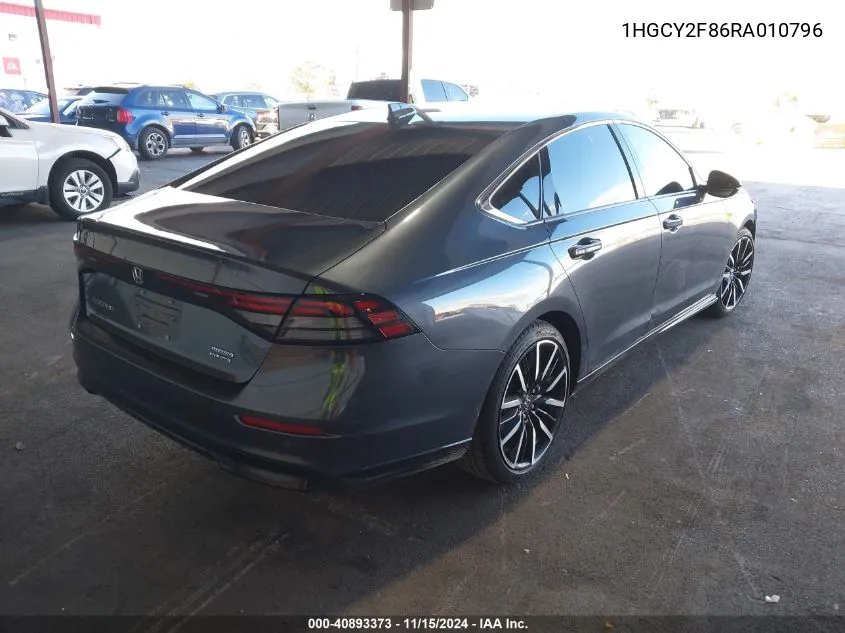 2024 Honda Accord Hybrid Touring VIN: 1HGCY2F86RA010796 Lot: 40893373