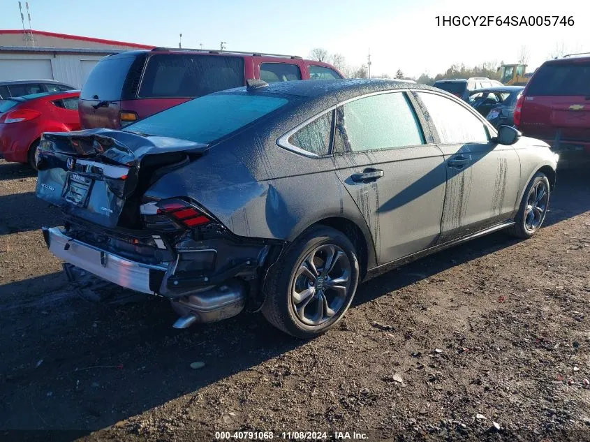 2025 Honda Accord Hybrid Ex-L VIN: 1HGCY2F64SA005746 Lot: 40791068