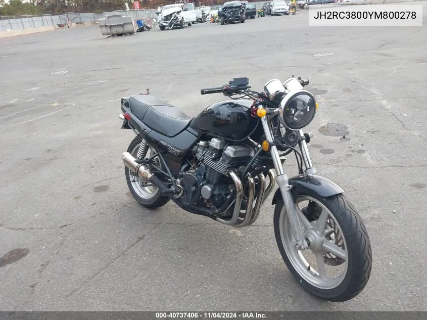 2000 Honda Cb750 VIN: JH2RC3800YM800278 Lot: 40737406