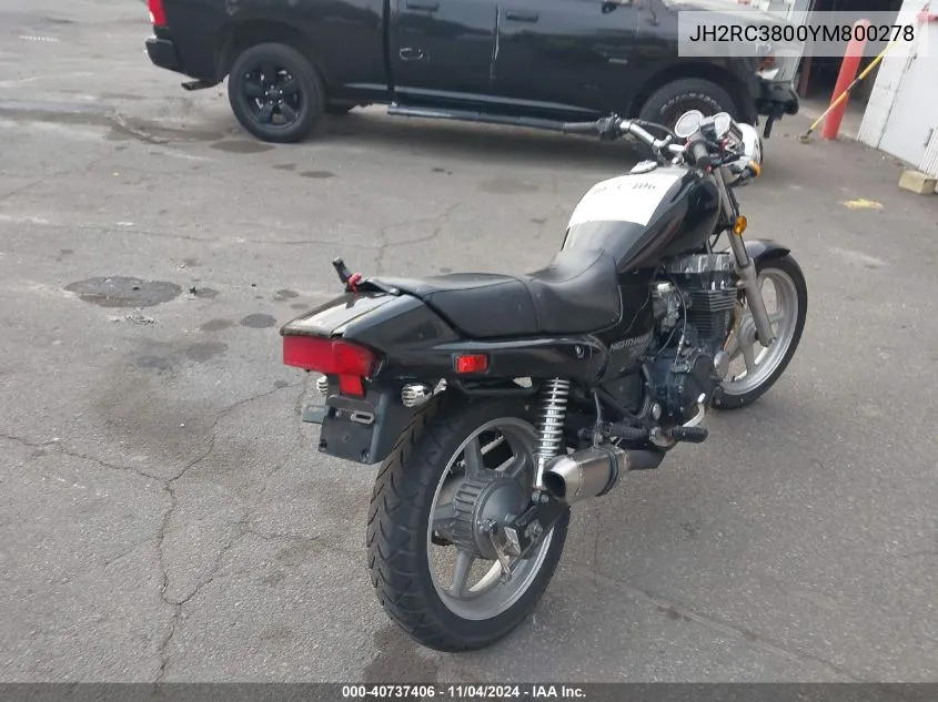 2000 Honda Cb750 VIN: JH2RC3800YM800278 Lot: 40737406