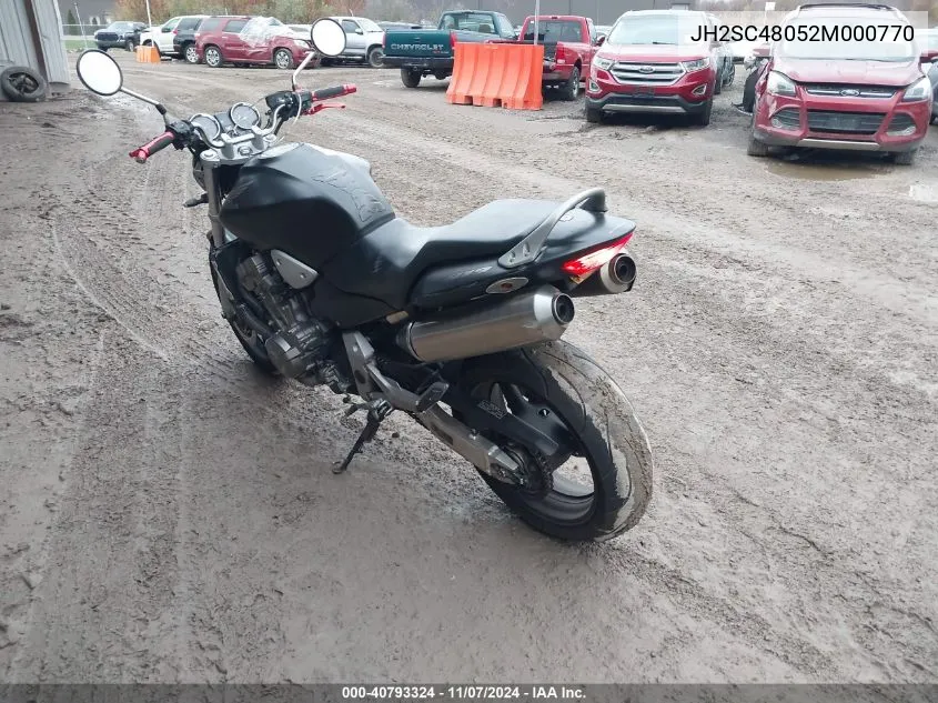 2002 Honda Cb900 F VIN: JH2SC48052M000770 Lot: 40793324