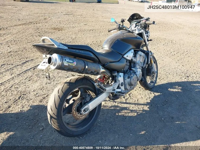 2003 Honda Cb900 F VIN: JH2SC48013M100947 Lot: 40574509