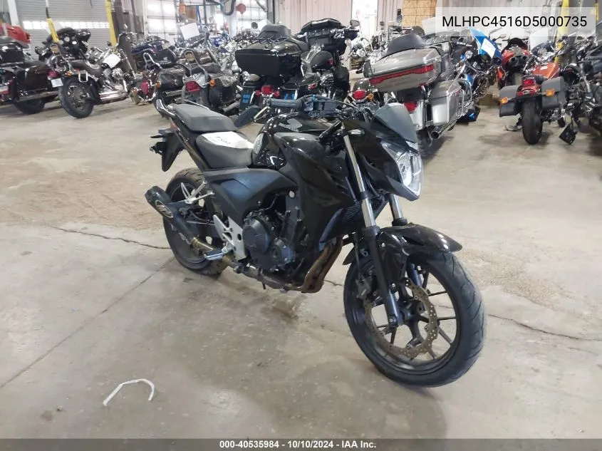 2013 Honda Cb500 F VIN: MLHPC4516D5000735 Lot: 40535984